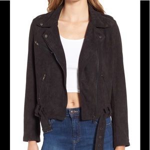ASTR Velma faux suede moto asymmetric jacket S